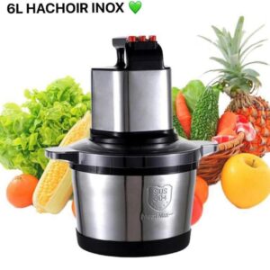 Hachoir Électrique Royal 6L – Multifonction, 3 Vitesses, Inox | Friday Store