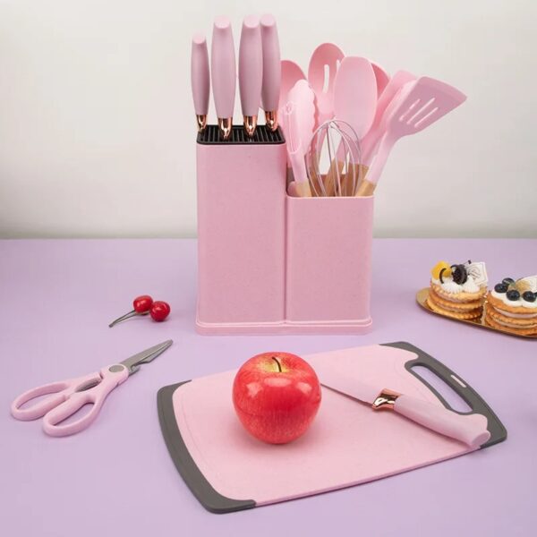 Set d’Ustensiles de Cuisine 19 Pièces + Bloc Couteaux & Planche – Friday Store – Image 6