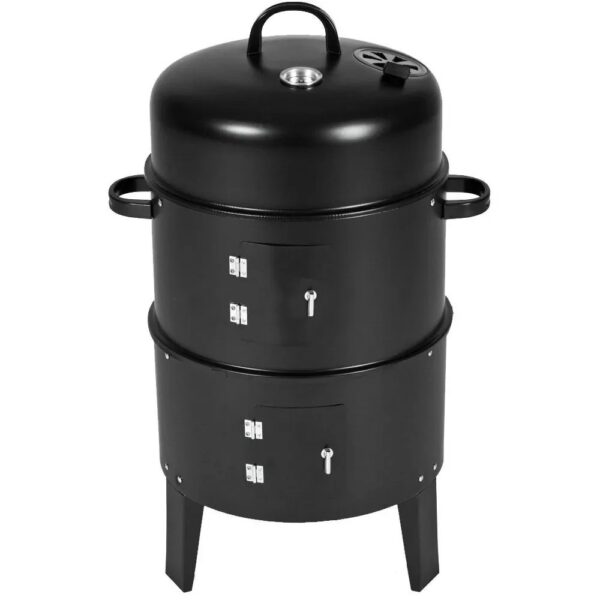 Barbecue Vertical Charbon 3 Niveaux – Smoker & Gril Multifonction pour Viandes, Poissons & Légumes – Image 6