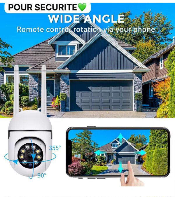 Caméra de Surveillance Wi-Fi 1080p – Vision Nocturne-Détection de Mouvement – Image 3